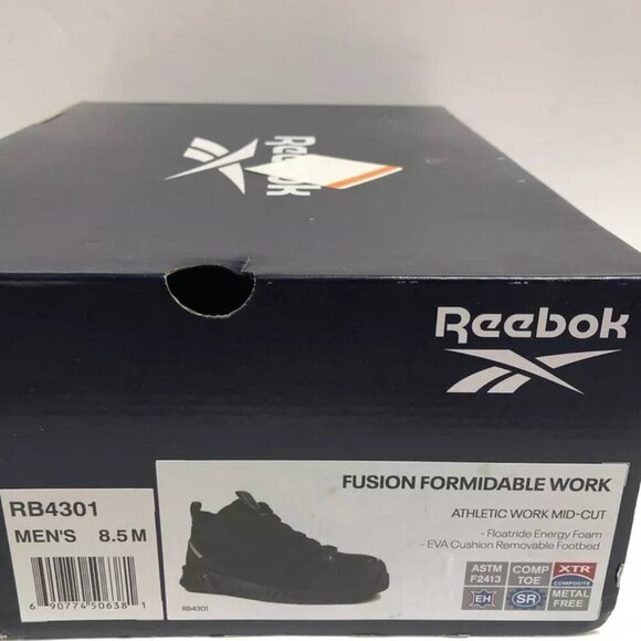 Reebok Men’s Fusion Formidable, Black Composite Toe Work Boots, Size 8.5M. main image 6